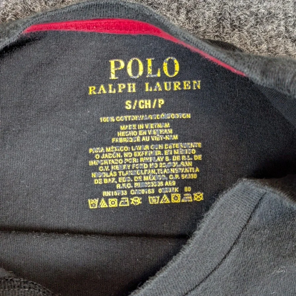 Polo Ralph Lauren Polo Bear Black Long Sleeve T-Shirt Mens Small Cotton Graphic
